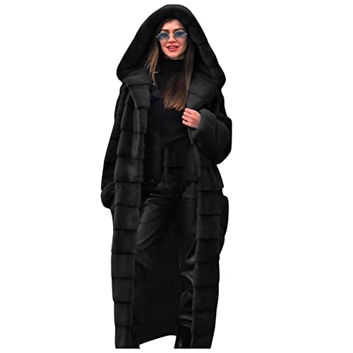 Kunstfell Jacke Damen Softshelljacke Damen Wasserdicht Atmungsaktiv Jumpsuit Kuschelig Mädchen Winterjacke Warm Faux Pelz Lang Mantel Mit Kunstfellkapuze Verdickene Fellmantel Mit Tasche (Schwarz, M) Kunstfell Jacke Damen Softshelljacke Damen Wasserdicht Atmungsaktiv Jumpsuit Kuschelig Mädchen Winterjacke Warm Faux Pelz Lang Mantel Mit Kunstfellkapuze Verdickene Fellmantel Mit Tasche (Schwarz, M) von Azruma