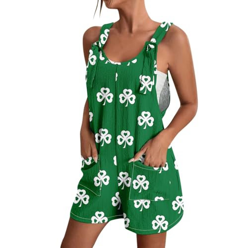 Meine Bestellungen Anzeigen, Hosenanzug Damen Festlich Elegant Hausanzug Kuschelig Jumpsuit St. Patricks Day Musterdruck Spaghetti Latzhose Trägerhose Jumpsuit Elegant Langarm Flauschiger Schlafanzug von Azruma