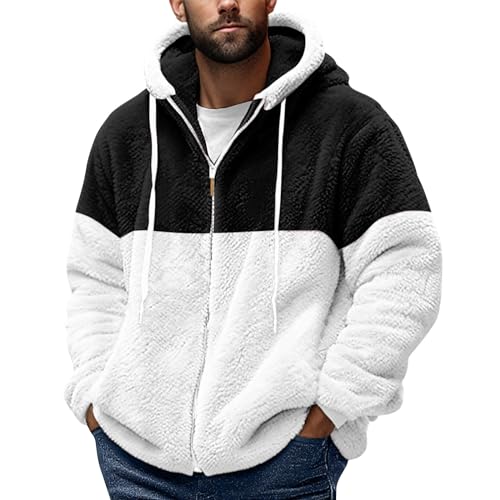 Outdoor Jacken Für Männer Pullover & Strickjacken Für Herren Blazer Männer Warm Teddy Fleece Patchwork Reißverschluss Plüschjacke Mit Kapuze Kleidung Herren Outdoor Pullover Herren (Schwarz,Xl) Outdoor Jacken Für Männer Pullover & Strickjacken Für Herren Blazer Männer Warm Teddy Fleece Patchwork Reißverschluss Plüschjacke Mit Kapuze Kleidung Herren Outdoor Pullover Herren (Schwarz,Xl) von Azruma