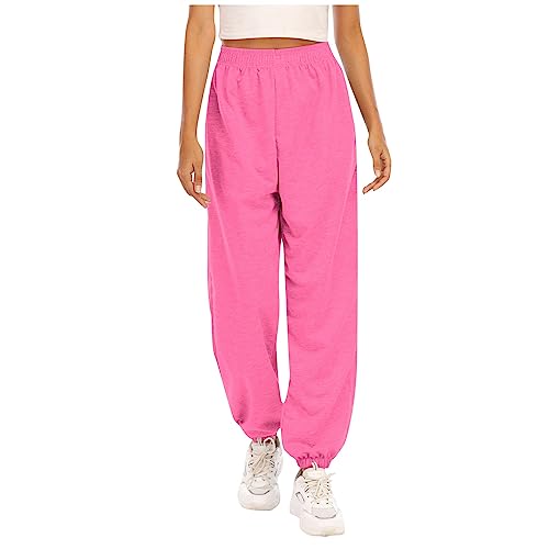 Sporthose Damen Lang Jeans Leggings Damen Stretch Shape Leggings Damen High Waist Frauen Einfarbig Hohe Taille Lang Schlupfhose Mit Taschen Casual Elastisch Bund High Waist Sweathose (Rosa,3Xl) von Azruma