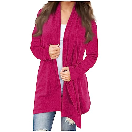 Strickjacken Für Damen Morgenmantel Damen Bademantel Damen Baumwolle Frauen Leichte Einfarbig Offene Langarm Oversized Cardigan Elegant Dünne Open Front Lange Ärmel Übergröße Jacke (1-Hot Pink, 5Xl) Strickjacken Für Damen Morgenmantel Damen Bademantel Damen Baumwolle Frauen Leichte Einfarbig Offene Langarm Oversized Cardigan Elegant Dünne Open Front Lange Ärmel Übergröße Jacke (1-Hot Pink, 5Xl) von Azruma