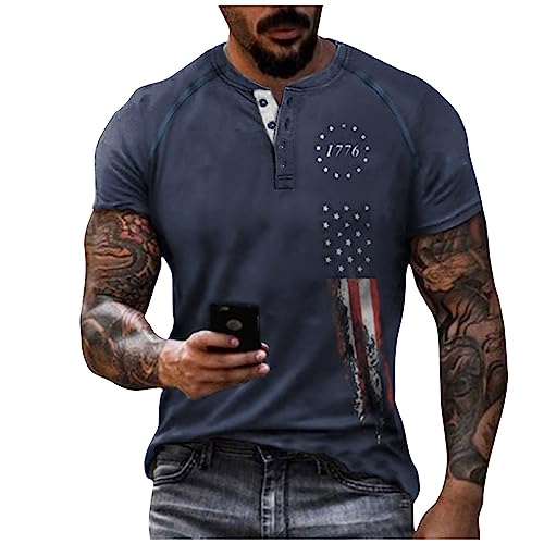 T Shirt Herren Oversized Tshirt Herren Funktionsshirt Herren Kurzarm Vintage Drucken Kurzarm ÜBergrößE Henley Shirt Mit Knopfleiste Sommer Button Down Plus Size T Shirts T Shirt Weiß ( Blau , Xl ) T Shirt Herren Oversized Tshirt Herren Funktionsshirt Herren Kurzarm Vintage Drucken Kurzarm ÜBergrößE Henley Shirt Mit Knopfleiste Sommer Button Down Plus Size T Shirts T Shirt Weiß ( Blau , Xl ) von Azruma