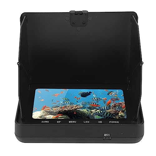 Azusumi Unterwasserkamera Fischdetektor 5000 MAH IP68 1080P USB 5 Zoll Unterwasserkamera Fischfinder für Boot Kajak Kanu Ponton Kamera Visueller Fischdetektor von Azusumi