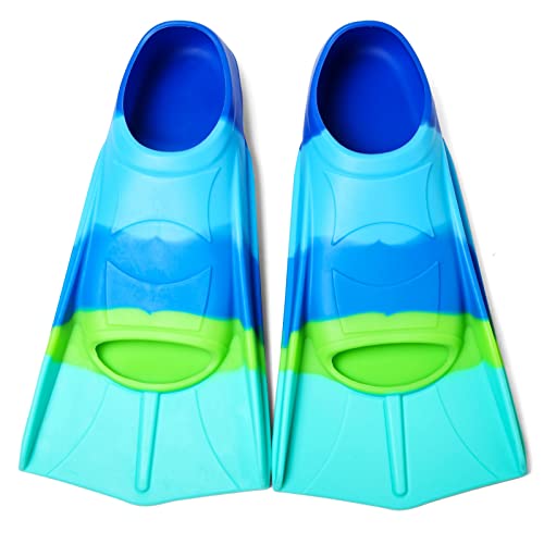 Azuunye Kinder Schwimmflossen,Kurze Flossen 100% Silikon Schwimmflossen für Training und Lap Schwimmen für Kinder Erwachsene XXXS von Azuunye