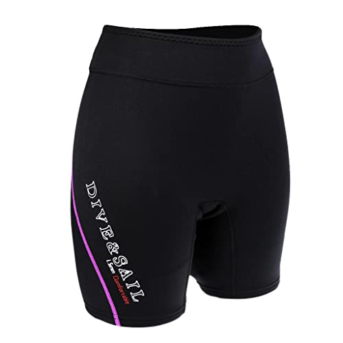 B Baosity Herren Damen 1,5mm Neopren Pants Shorts Badehose Neorpenhose Schwimmhose Surfhose für Tauchen Schwimmen - Lila, Frauen L von B Baosity