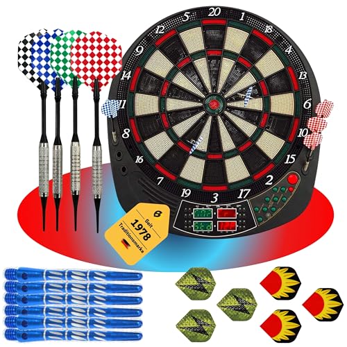 Best Sporting Dart Set Coventry Xtra mit 12 Dartpfeilen & Ersatzspitzen I Dartscheibe elektronisch im wertigen Set I elektronische Dartscheibe mit LED-Anzeigen I Dartautomat für 16 Spieler Best Sporting Dart Set Coventry Xtra mit 12 Dartpfeilen & Ersatzspitzen I Dartscheibe elektronisch im wertigen Set I elektronische Dartscheibe mit LED-Anzeigen I Dartautomat für 16 Spieler von BEST SPORTING