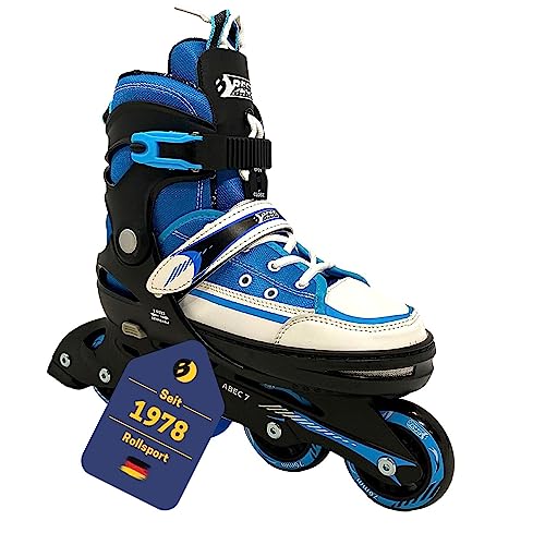 Best Sporting Inline Skates Kinder I Rollschuhe größenverstellbar I robuste Inliner für Jugendliche mit Bremse I schwarz/blau I Rollerskates Schuhe Kinder I Inliner mit 4 Rollen von B Best Sporting