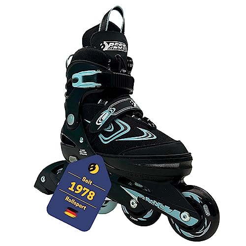 Best Sporting Inline Skates Kinder I Rollschuhe größenverstellbar I robuste Inliner für Jugendliche mit Bremse I schwarz/blau I Rollerskates Schuhe Kinder I Inliner mit 4 Rollen von B Best Sporting