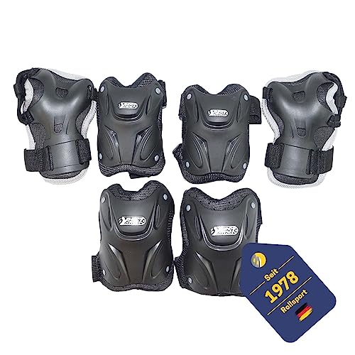 Best Sporting Protektoren-Set I Schützer Set 6-Teilig I Ellenbogenschoner / Handrückenschoner / Knieschoner in Größe S I hochwertiges Skater Schützer Set I Robustes & stabiles Schonerset Best Sporting Protektoren-Set I Schützer Set 6-Teilig I Ellenbogenschoner / Handrückenschoner / Knieschoner in Größe S I hochwertiges Skater Schützer Set I Robustes & stabiles Schonerset von BEST SPORTING