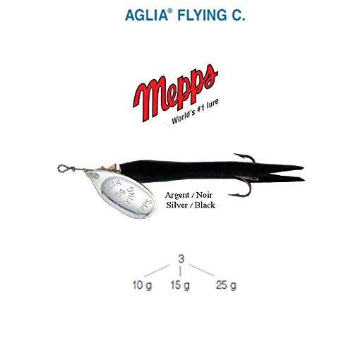 B-Creative Mepps Aglia Spinner/Köder – Meerforelle, Hecht, Barsch, Lachs, Barsch, Fliegen C, Silber, Schwarz, 10 g B-Creative Mepps Aglia Spinner/Köder – Meerforelle, Hecht, Barsch, Lachs, Barsch, Fliegen C, Silber, Schwarz, 10 g von B-Creative