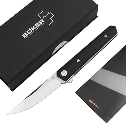 Böker Plus® Kwaiken Mini Flipper G10 - robustes Einhand-Messer für Damen und Herren - extrem scharfes Taschenmesser mit D2 Klinge 7,8 cm in Geschenkbox von Böker Plus