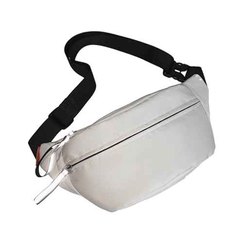 BABYVIVA Hüfttasche für Damen, Herren, multifunktionale Bauchtasche, Brusttasche mit verstellbarem Riemen, lässige Hüfttasche für Reisen, Wandern, weiß, 39*13*20cm von BABYVIVA