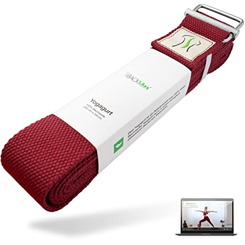 BACKLAXX ® Yoga Gurt Baumwolle (rot) – Nachhaltiges Yoga Zubehör Set, Yogagurt 250 cm lang mit praktischem Verschluss aus Metall – Yoga Set ideal für Yoga, Pilates und Dehnen inkl. Anwendungsvideo BACKLAXX ® Yoga Gurt Baumwolle (rot) – Nachhaltiges Yoga Zubehör Set, Yogagurt 250 cm lang mit praktischem Verschluss aus Metall – Yoga Set ideal für Yoga, Pilates und Dehnen inkl. Anwendungsvideo von BACKLAxx