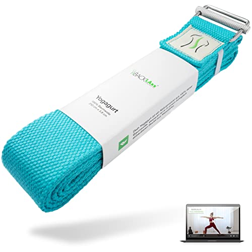BACKLAXX ® Yoga Gurt Baumwolle (petrol) – Nachhaltiges Yoga Zubehör Set, Yogagurt 250 cm lang mit praktischem Verschluss aus Metall – Yoga Set ideal für Yoga, Pilates und Dehnen inkl. Anwendungsvideo BACKLAXX ® Yoga Gurt Baumwolle (petrol) – Nachhaltiges Yoga Zubehör Set, Yogagurt 250 cm lang mit praktischem Verschluss aus Metall – Yoga Set ideal für Yoga, Pilates und Dehnen inkl. Anwendungsvideo von BACKLAxx