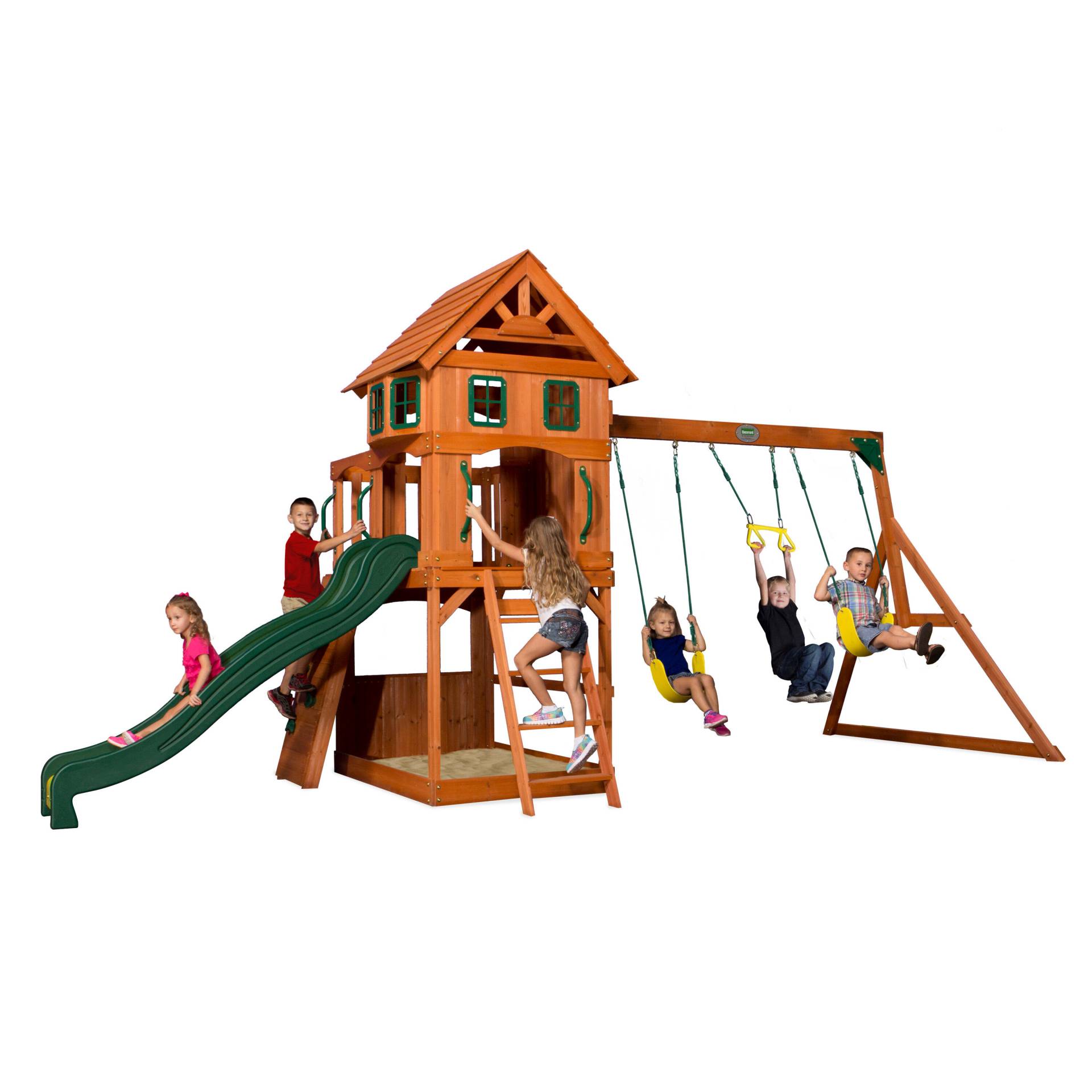 Backyard Discovery Atlantic Spielturm aus Holz Schaukel / Rutsche von BACKYARD DISCOVERY