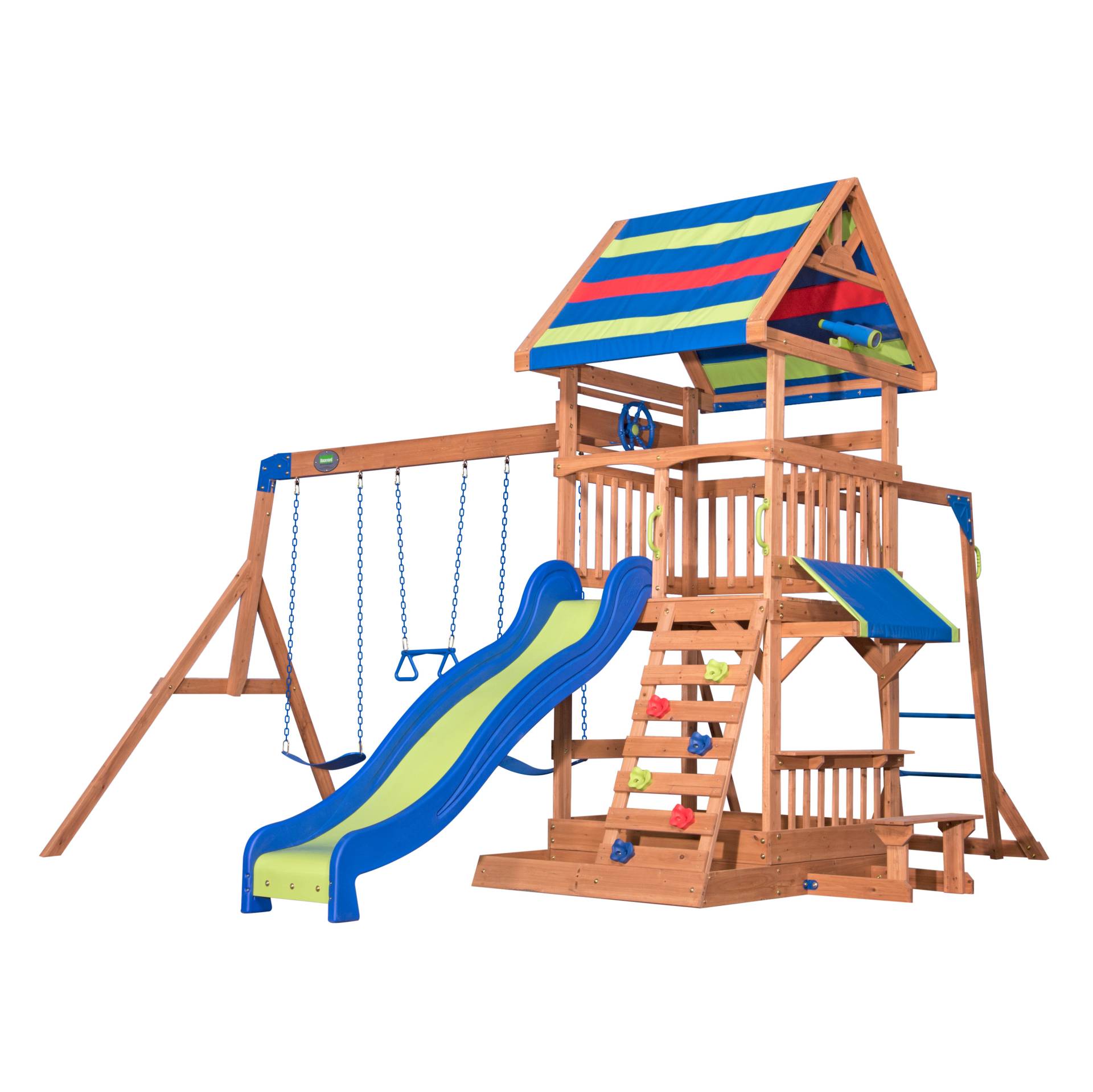 Backyard Discovery Northbrook Spielplatz aus Holz. Schaukeln. Rutsche von BACKYARD DISCOVERY