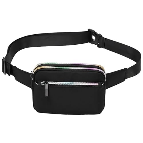 Hüfttasche for Damen mit verstellbarem Gürtel, Gürteltasche for Frauen for den Komfort auf Reisen, beim Training und im täglichen Gebrauch.(Black 20X14X5cm) von BADALO