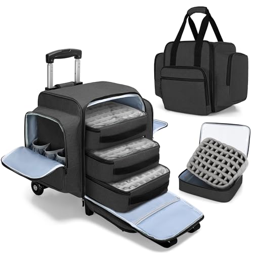 BAFASO Nagellack Koffer mit Trolley, Nagellack Aufbewahrung Tasche mit Abnehmbarem Trolley, Nagellack Organizer Tasche mit Groß Kapazität, Nageltrockner Tasche Organizer, Schwarz BAFASO Nagellack Koffer mit Trolley, Nagellack Aufbewahrung Tasche mit Abnehmbarem Trolley, Nagellack Organizer Tasche mit Groß Kapazität, Nageltrockner Tasche Organizer, Schwarz von BAFASO