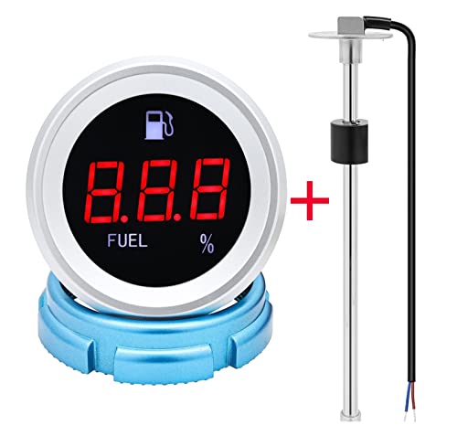 BAFEIYA - 0-190 Ohm Kraftstoffstandsensor + Kraftstoffstandsanzeige 52 mm Digitale Öltankanzeige mit Blitzalarm for Autobootsmotoren Wasserstandsensor der Kraftstoffgebereinheit(275mm) von BAFEIYA