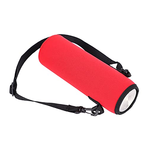 BAFOVY Thermo-Wasserflaschenhalter aus Neopren mit Riemen, Verbrühungsschutz, Outdoor-Sport, aus Weichem Neopren, für 1 L Wasserflasche (Rot) von BAFOVY