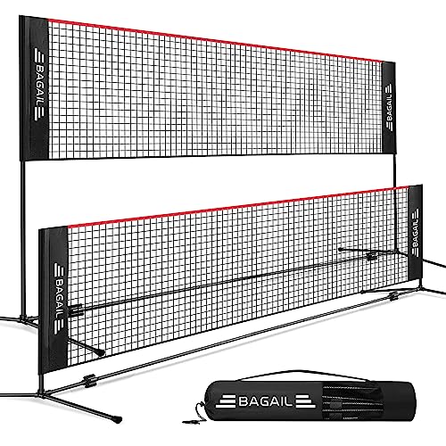 BAGAIL Badmintonnetz, faltbares Nylonnetz, höhenverstellbarer Ständer und Tragetasche, leicht auf- und abbaubar, Ideales Sportnetz für Tennis, Badminton oder Volleyball BAGAIL Badmintonnetz, faltbares Nylonnetz, höhenverstellbarer Ständer und Tragetasche, leicht auf- und abbaubar, Ideales Sportnetz für Tennis, Badminton oder Volleyball von BAGAIL