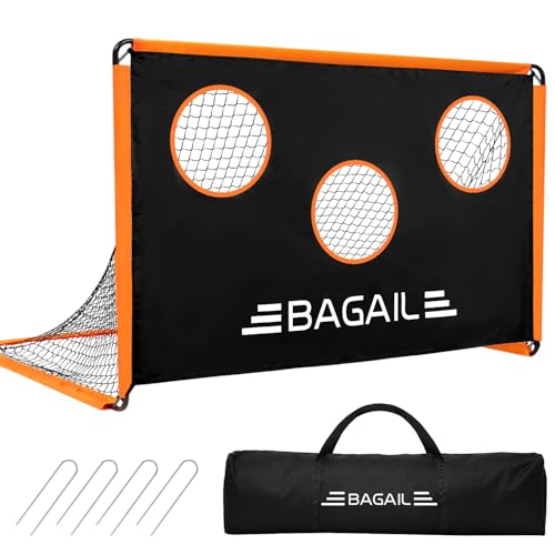 BAGAIL Fußballtor, 2-in-1-Fußballnetz mit Zielscheibe, Kommt mit Tragbarer Tragetasche, Einfach zu Montieren, Ideal für Gartenschießtraining und Freizeitspiele, 6 x 4 Fuß BAGAIL Fußballtor, 2-in-1-Fußballnetz mit Zielscheibe, Kommt mit Tragbarer Tragetasche, Einfach zu Montieren, Ideal für Gartenschießtraining und Freizeitspiele, 6 x 4 Fuß von BAGAIL