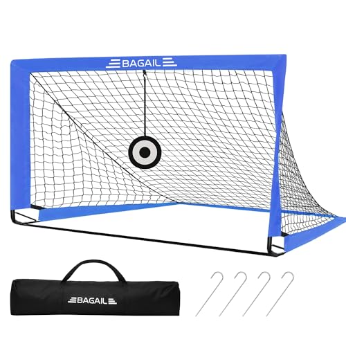 BAGAIL Fußballtor, Pop-up-Fußballnetz mit Zieltor, Erdnägeln und tragbarer Tragetasche, einfach zu montieren, ideales Fußballtor für Gartentraining und Freizeitsportspiele BAGAIL Fußballtor, Pop-up-Fußballnetz mit Zieltor, Erdnägeln und tragbarer Tragetasche, einfach zu montieren, ideales Fußballtor für Gartentraining und Freizeitsportspiele von BAGAIL