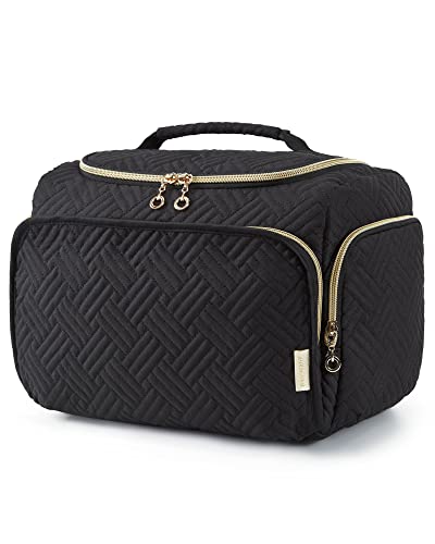 BAGSMART Reise-Kulturbeutel, große weit offene Reisetasche für Toilettenartikel, Make-up, Kosmetiktasche mit Griff, Schwarz BAGSMART Reise-Kulturbeutel, große weit offene Reisetasche für Toilettenartikel, Make-up, Kosmetiktasche mit Griff, Schwarz von bagsmart