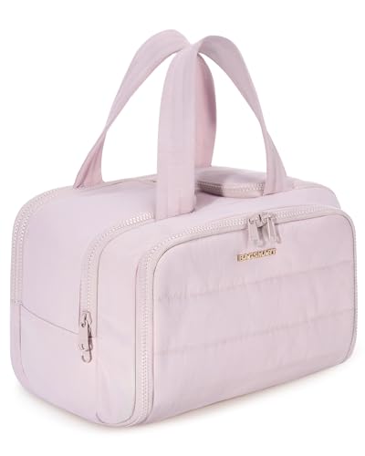 BAGSMART Reise Kulturbeutel, leichte, große, weit offene Reisetasche für Frauen, bauschiger Kosmetik Make up Taschen Organizer mit Griff für Zubehör, Essentials, Toilettenartikel, Rosa BAGSMART Reise Kulturbeutel, leichte, große, weit offene Reisetasche für Frauen, bauschiger Kosmetik Make up Taschen Organizer mit Griff für Zubehör, Essentials, Toilettenartikel, Rosa von bagsmart