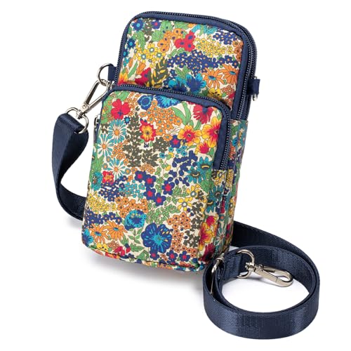 BAGZY Handytasche zum Umhängen Damen, Nylon 6,7 zoll Kleine Handy Umhängetasche Mini-Tasche Schultertasche mit Gurt Abnehmbarer Schultergur,Orangefarbenes Blumenmuster BAGZY Handytasche zum Umhängen Damen, Nylon 6,7 zoll Kleine Handy Umhängetasche Mini-Tasche Schultertasche mit Gurt Abnehmbarer Schultergur,Orangefarbenes Blumenmuster von BAGZY