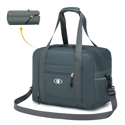BAGZY Reisetasche Handgepäck Wizzair 40x30x20, 25L Faltbare Weekender Sporttasche Taschen Koffer Tasche Wasserdicht Nylon Umhängetasche Hospital Bag Kabine Handtaschen,Grau BAGZY Reisetasche Handgepäck Wizzair 40x30x20, 25L Faltbare Weekender Sporttasche Taschen Koffer Tasche Wasserdicht Nylon Umhängetasche Hospital Bag Kabine Handtaschen,Grau von BAGZY