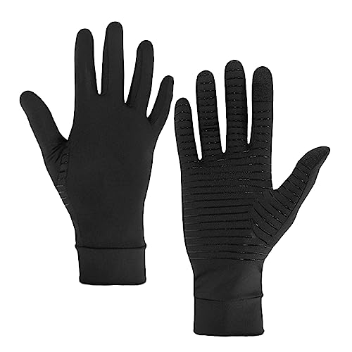 BAHJKASD 1 Paar Kompressionshandschuhe aus Kupferfaser für Touchscreen-Handschuhe, warm, Outdoor-Sport, Fitness, Reiten, rutschfeste Handschuhe, Kompressionshandschuhe von BAHJKASD