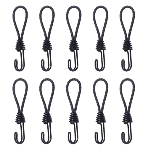 BAHJKASD 10Pcs Seil Schnur Mit Haken Metall Schock Schnur Haken Zelt Elastische Seil Stretch Strap Set Für Planen Camping Abdeckung von BAHJKASD