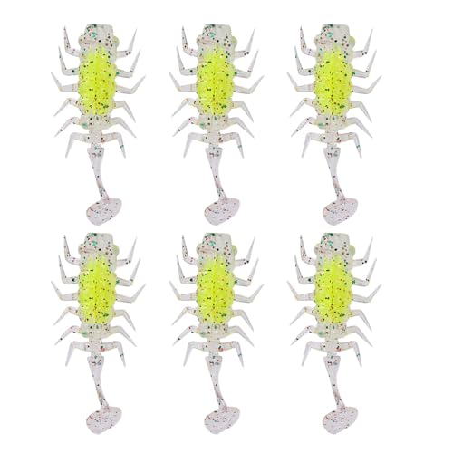 BAHJKASD 6Pcs Float Angeln Locken Paddel Schwanz Swimbaits Simulationen Centipedes Köder Floatings Künstliche Köder Mit Pailletten von BAHJKASD