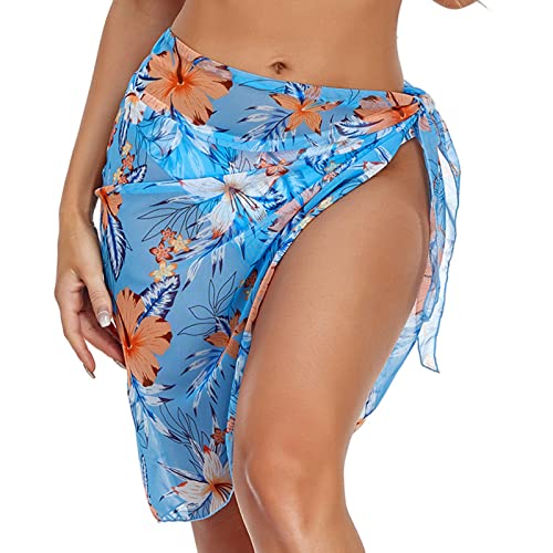 BAHJKASD Badeanzug mit Blumenmuster, für Damen, Wickelröcke, Größe für Strandparty von BAHJKASD