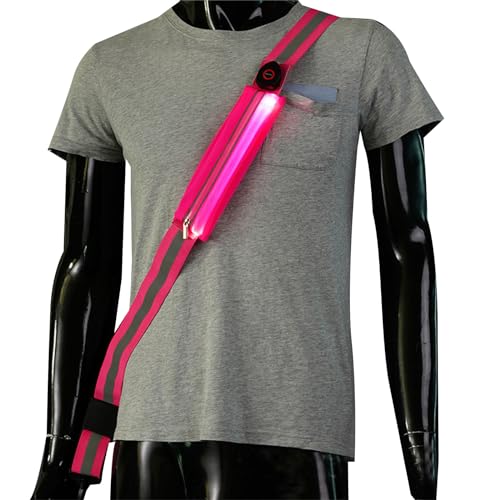 BAHJKASD Reflektierender Gürtel mit Sicherheitslicht, wiederaufladbar über USB, LED-Licht, Laufgürtel für Läufer von BAHJKASD