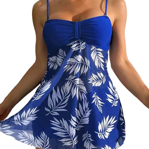 BAHJKASD Tankini Badeanzug Für Damen Bauchkontrolle Zweiteiliger Badeanzug Badeanzug Mit Hoher Taille Boyshorts von BAHJKASD