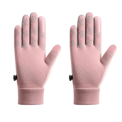 BAHJKASD Warme dehnbare Fäustlinge für Damen, Wintersport, Touchscreen, Vollfinger-Handschuhe, Sporthandschuhe für kaltes Wetter, Radfahren von BAHJKASD