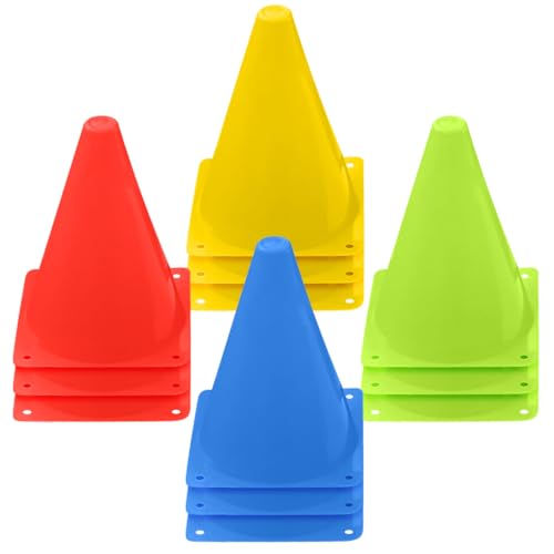 12 Stück Markierungskegel, 18cm Hütchen Kinder Pylonen, Fußball Hütchen, Markierungshütchen, Verkehrshütchen, Trainingshütchen Fußball Markierkegel für Fußball, Sport, Reitsport & Hund Training 12 Stück Markierungskegel, 18cm Hütchen Kinder Pylonen, Fußball Hütchen, Markierungshütchen, Verkehrshütchen, Trainingshütchen Fußball Markierkegel für Fußball, Sport, Reitsport & Hund Training von BAIFULAI