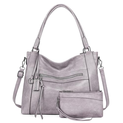 BAIGIO 2-teilige Handtasche Damen Umhängetasche Mittelgroß Shopper Tasche PU Leder Crossbody Tote Bag Set Schultertasche Damentaschen Henkeltaschen Tragetasche mit Geldbörse Reißverschluss, Lila BAIGIO 2-teilige Handtasche Damen Umhängetasche Mittelgroß Shopper Tasche PU Leder Crossbody Tote Bag Set Schultertasche Damentaschen Henkeltaschen Tragetasche mit Geldbörse Reißverschluss, Lila von BAIGIO
