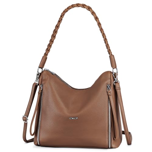 BAIGIO Handtasche Damen Umhängetasche PU-Leder Hobo Shopper Tasche Mittelgroß Frauen Schultertasche Crossbody Tote Bag Henkeltasche Damentasche Tragetasche mit Reißverschluss & Fächern, Braun BAIGIO Handtasche Damen Umhängetasche PU-Leder Hobo Shopper Tasche Mittelgroß Frauen Schultertasche Crossbody Tote Bag Henkeltasche Damentasche Tragetasche mit Reißverschluss & Fächern, Braun von BAIGIO