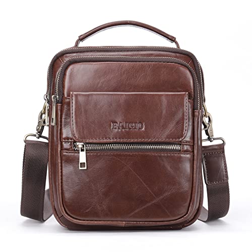 BAIGIO Umhängetasche Herren Klein Leder Herrentasche Vintage Schultertasche Herrenhandtasche Messenger Bag für Büro Tägliches Leben Reise von BAIGIO