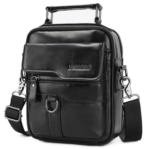 BAIGIO Schultertasche Herren Umhängetasche Leder Herrentasche Vintage Crossbody Messenger Bag für Arbeit Reise Alltagsleben BAIGIO Schultertasche Herren Umhängetasche Leder Herrentasche Vintage Crossbody Messenger Bag für Arbeit Reise Alltagsleben von BAIGIO
