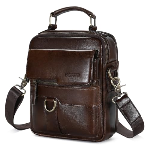 BAIGIO Schultertasche Herren Umhängetasche Leder Herrentasche Vintage Crossbody Messenger Bag für Arbeit Reise Alltagsleben BAIGIO Schultertasche Herren Umhängetasche Leder Herrentasche Vintage Crossbody Messenger Bag für Arbeit Reise Alltagsleben von BAIGIO
