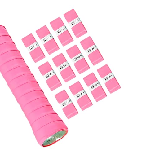 BAIHUALIN Whizz 12 Stück Griffbänder Tennis, Griffband für Badminton, Squash, Pickleball, weicher, Rutschfester Premium-Overgrip mit Abschlussband, Rosenrot BAIHUALIN Whizz 12 Stück Griffbänder Tennis, Griffband für Badminton, Squash, Pickleball, weicher, Rutschfester Premium-Overgrip mit Abschlussband, Rosenrot von BAIHUALIN