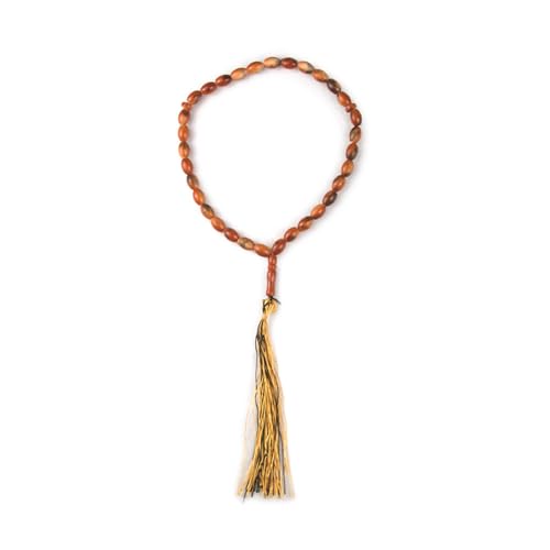 BAIRUNDA 2 Stück Muslimische Rosenkranzperlen, 33 Tasbih-Handgebetsperlen Farbige Ovale Perlen Islamisches Gebetsarmband Für Gebet, Meditation,7mm, Orange von BAIRUNDA