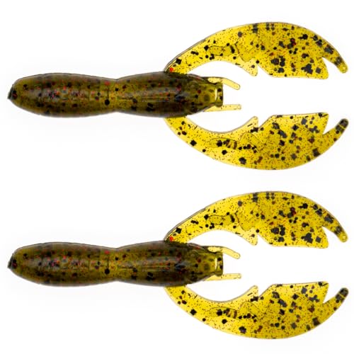 BAITFUEL Baby PACA Craw Creature Köder angereichert mit Supercharged X55 Formula Gel | 9,5 cm Wassermelonenkrebse, 2 Stück von BAITFUEL