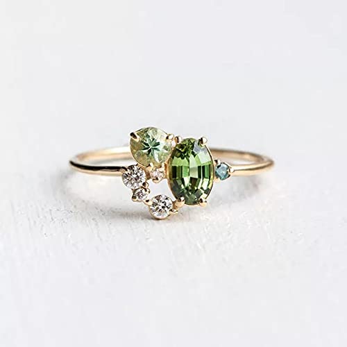 BAJIE Ehering Grüner Diamantring Gold Verlobungsring Amethyst Geeignet Für Den Frauentag BAJIE Ehering Grüner Diamantring Gold Verlobungsring Amethyst Geeignet Für Den Frauentag von BAJIE