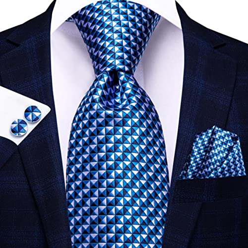 BAJIE Herren Krawatte Blau Mint Grün Paisley Design Herren Seide Hochzeitskrawatte Einstecktuch Manschettenknöpfe Business Party BAJIE Herren Krawatte Blau Mint Grün Paisley Design Herren Seide Hochzeitskrawatte Einstecktuch Manschettenknöpfe Business Party von BAJIE