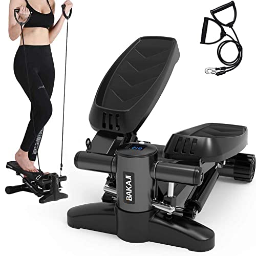 BAKAJI Stepper Training Fitness Cardio Beine Bauch Hüfte mit LCD-Display Kalorien und Zeit Schultern Struktur aus Edelstahl, rutschfest, Farbe Schwarz, Größe 42 x 27 x 31,5 cm BAKAJI Stepper Training Fitness Cardio Beine Bauch Hüfte mit LCD-Display Kalorien und Zeit Schultern Struktur aus Edelstahl, rutschfest, Farbe Schwarz, Größe 42 x 27 x 31,5 cm von BAKAJI